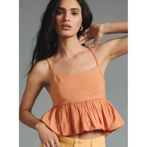 Anthropologie Ruffle Bubble-Hem Cropped Tank New Large
